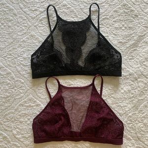 Victorias Secret Lace Bralette Bundle Black/Purple